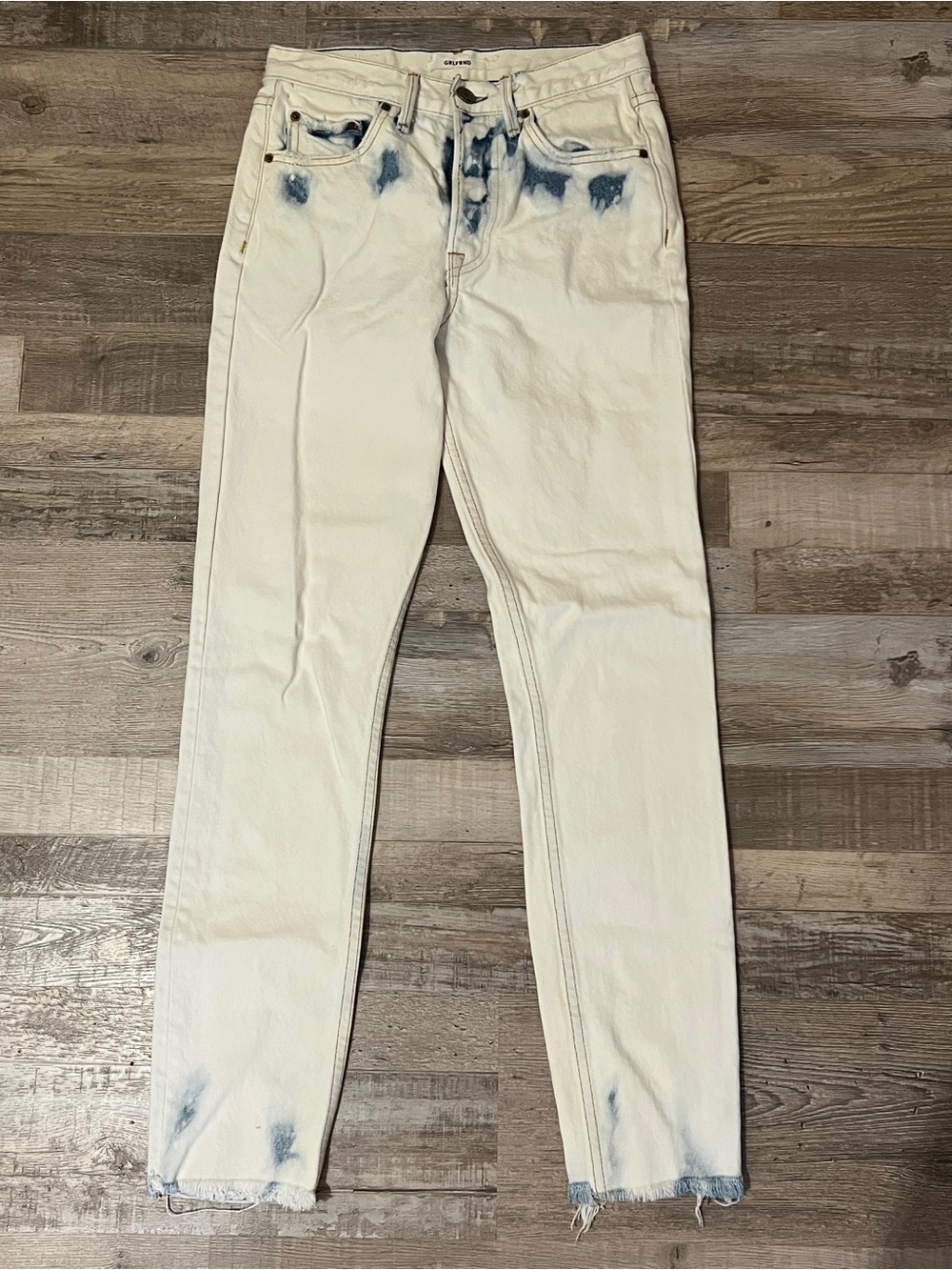 GRLFRND Karolina White Jeans with Blue Details - size 24”
